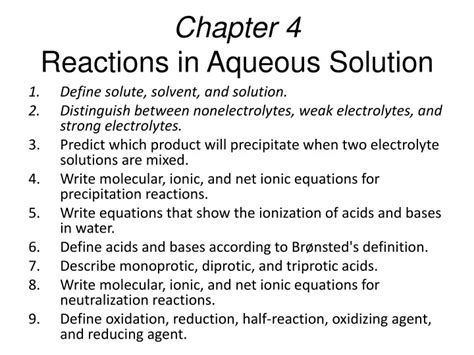 Ppt Chapter 4 Reactions In Aqueous Solution Powerpoint Presentation