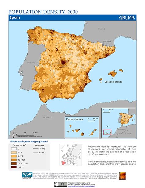 Spain Population Map