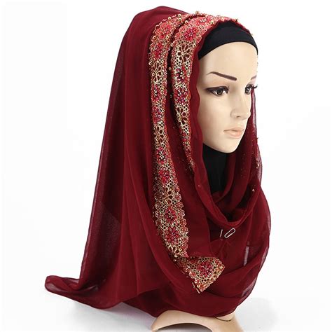 high quality women bubble chiffon muslim hijab scarf head wraps long large plain solid color
