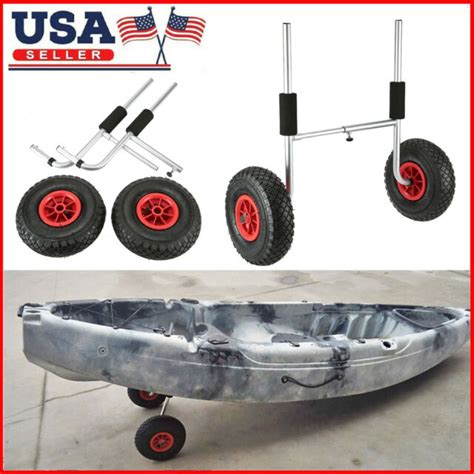 Sit On Trolley Wheels For Collapsable Aluminum Kayak Canoe Carrier Cart