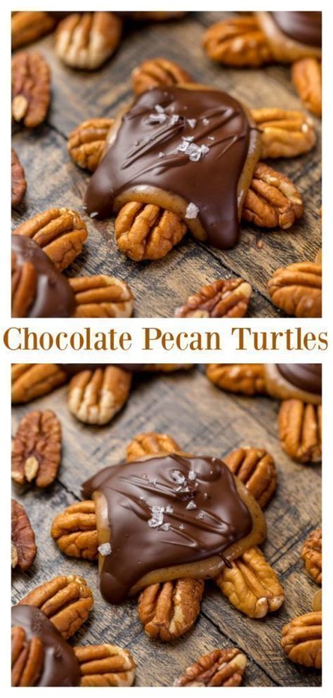 Easy Dark Chocolate Salted Caramel Pecan Turtles Recipe Pecan