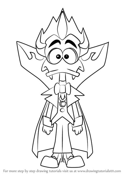Step By Step How To Draw Count Duckula From Danger Mouse