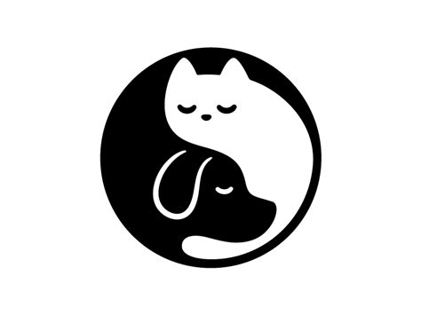 To be able to better understand how to place the cat ears on the head we will draw the main shape of the ears before drawing the hair. Yin Yang Cat and Dog | Cat and dog drawing, Cat and dog tattoo, Dog drawing