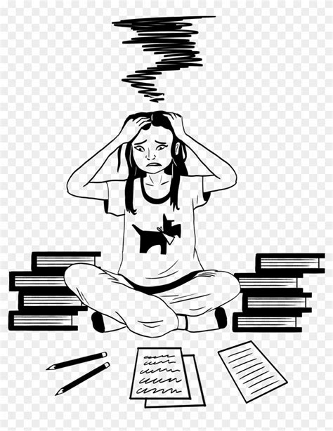 Studying Stressed Student Clipart