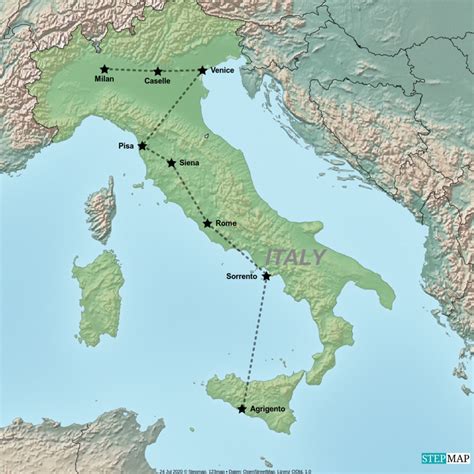Stepmap Grand Tour Of Italy Landkarte Für Italy