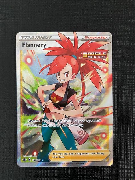 Pokemon Card Flannery Full Art Trainer Card Hobbies And Toys Toys