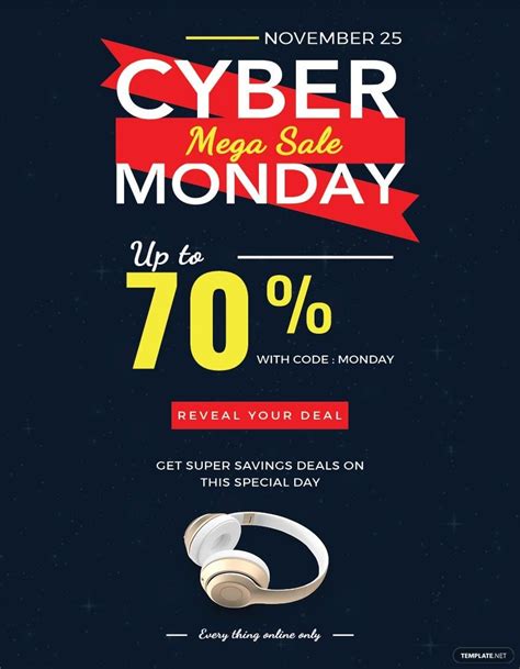 Cyber Monday Flyer Template In Pages Illustrator Word Psd Publisher