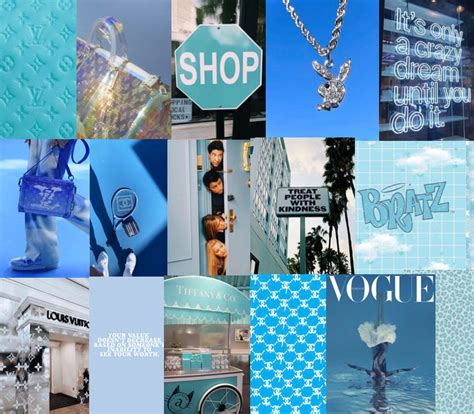40 Blue Boujee Baddie Collage Aesthetic Trendy Vogue Etsy