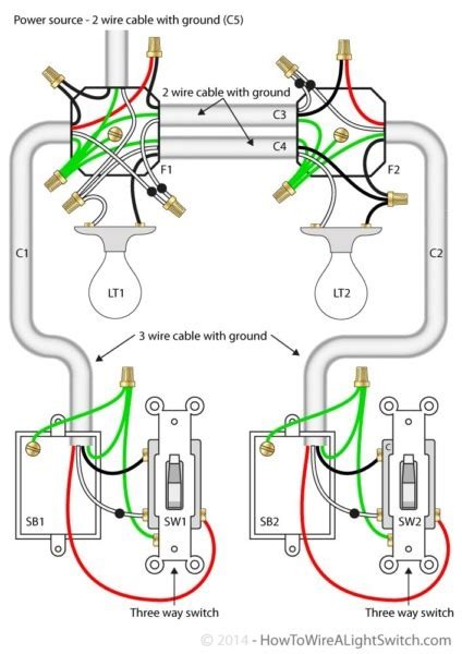 Two parallel switches for control of two separate lights. How To Wire Three Lights To One Switch