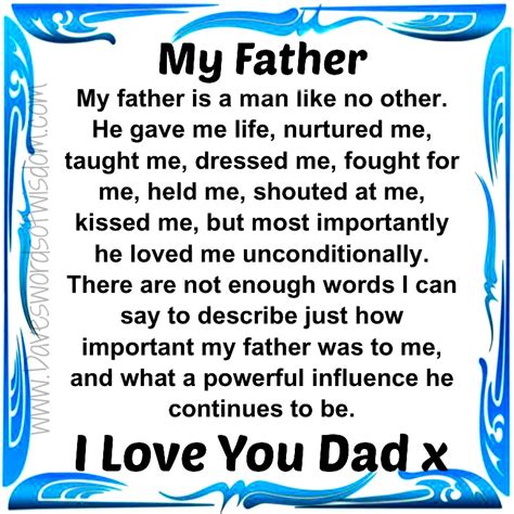 My Father I Love You Dad X