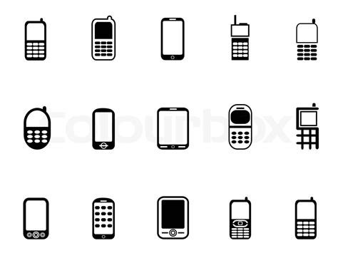 Mobile Phone Icons Stock Vector Colourbox