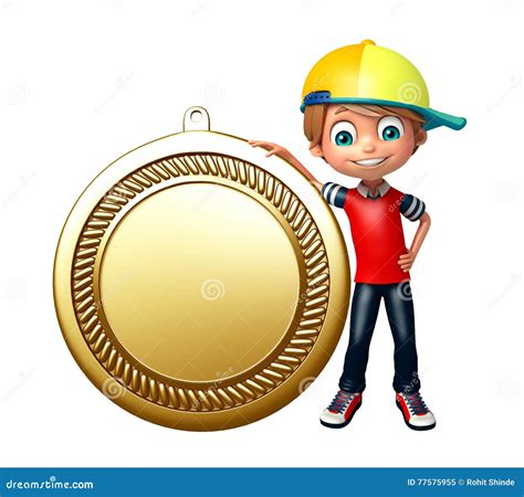 Kid Boy With Medal Stock Illustration Illustration Of Learning 77575955