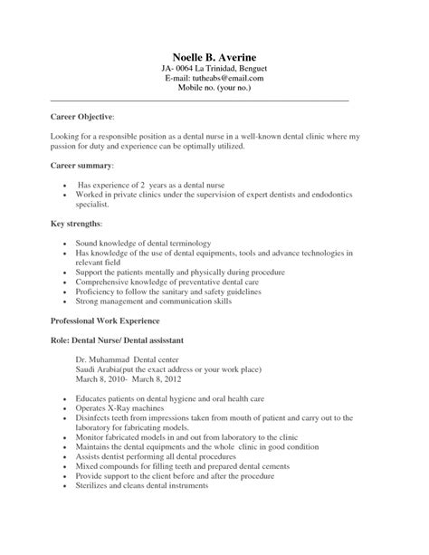 Resume objective contains your identity and experiences. Pin on Dental Assisting