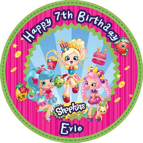 Shopkins Shoppies Sweet Tops Personalised Edible Cake Toppers And