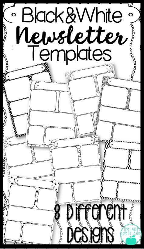 Black And White Newsletter Templates Newsletter Templates Editable