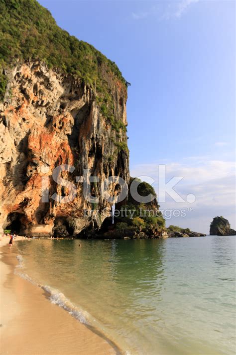 Phra Nang Cave Beach Vertical Kribi Thailand Stock Photos