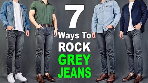 7 Ways To Rock Grey Jeans Mens Outfit Ideas Youtube