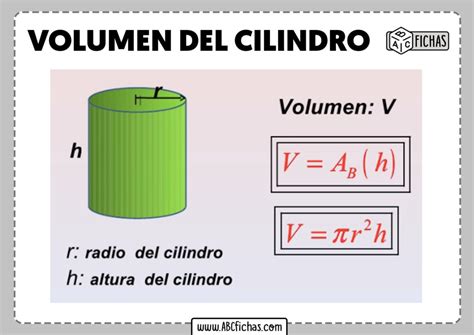 Formula Matematica Para Calcular El Volumen De Un Cilindro Printable Templates Free