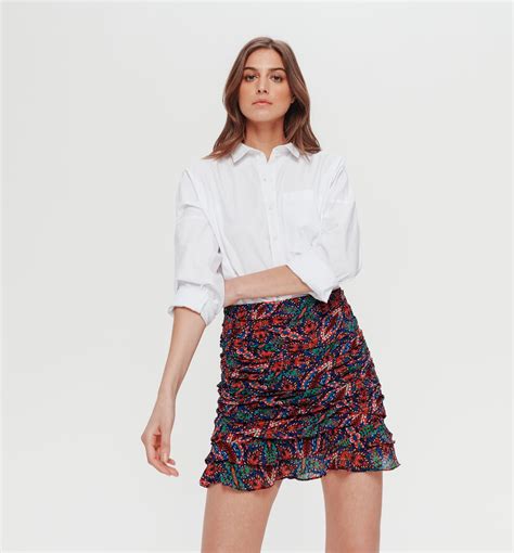 Short Frilly Skirt Multicolour Print