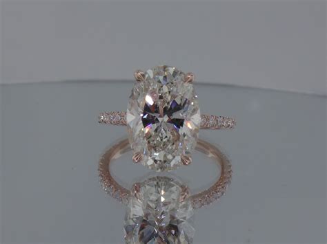 Josh Levkoff Collection Rings Rose Gold Oval Custom Engagement Ring With Micropave Diamonds