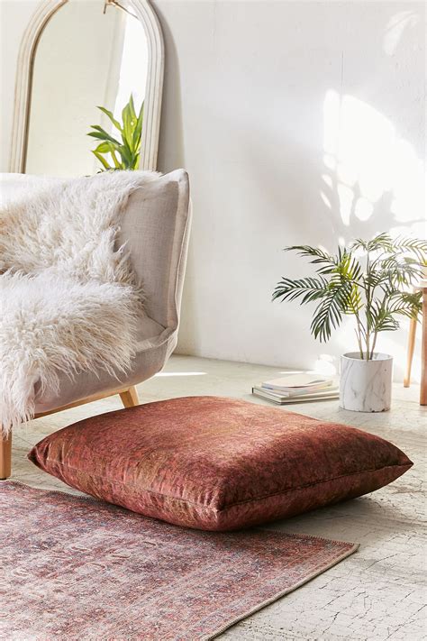 Velvet Printed Floor Pillow Floor Pillows Floor Pillows Living Room