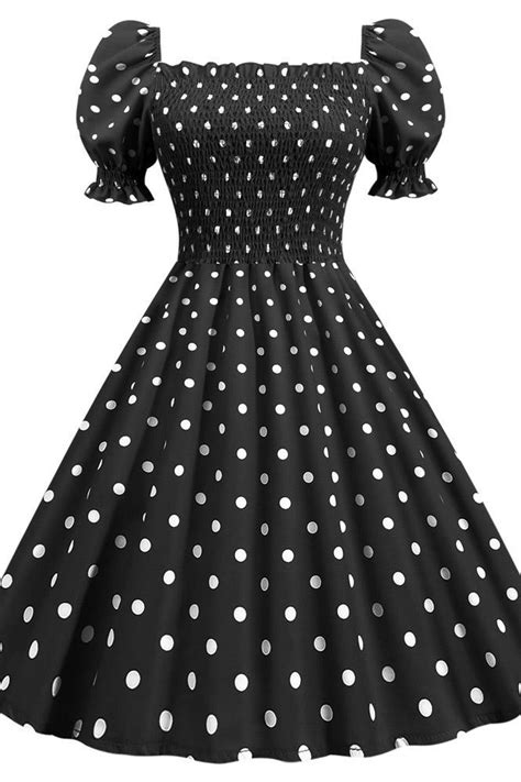 chic white and black polka dot dress in 2023 black polka dot dress white and black polka dot
