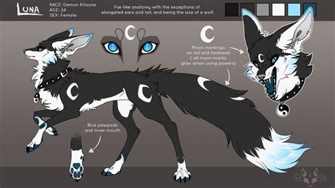 Luna Kitsune Form Reference Sheet By The F0x On Deviantart Cute