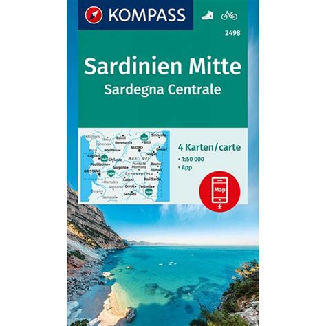 Central Sardinia 4 Map Set Kompass Hiking Map 2498