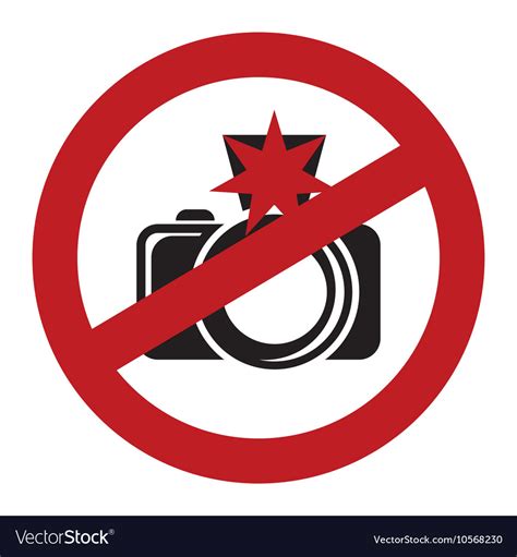 No Flash Sign Royalty Free Vector Image Vectorstock