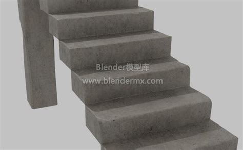 Blender 石质楼梯阶梯3d模型素材资源下载 Blender模型库