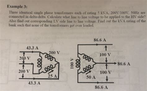 Solved Example Three Identical Single Phase Transformers Chegg Com