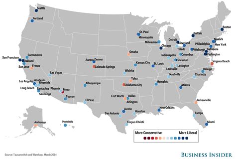City Political Spectrum Map Business Insider