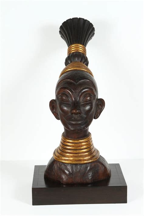 Zulu Wooden Tribal Contemporary Sculpture Of Black African Bust For