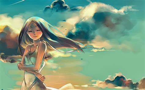 anime, Anime girls, Clouds, Original characters HD Wallpapers / Desktop ...