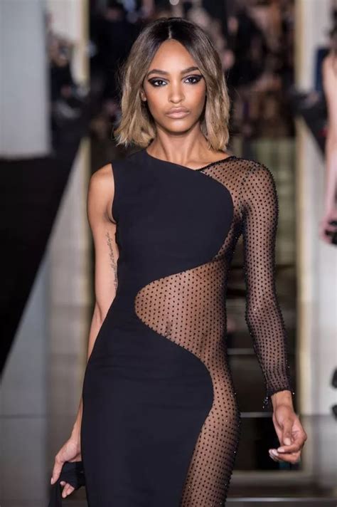Jourdan Dunn Walks The Catwalk Half Naked As She Models Sheer Dress For Versace Mirror Online