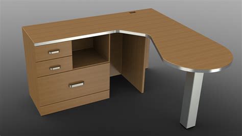 Office Desk 3d Model Sldprt Sldasm Slddrw
