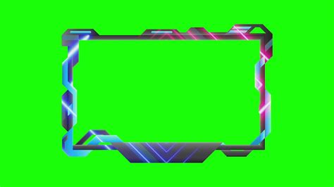 Twitch Overlay Stream Frame Green Screen With Neon 7836617 Stock Video