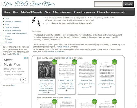 Free Lds Sheet Music Lds365 Resources From The Church And Latter Day