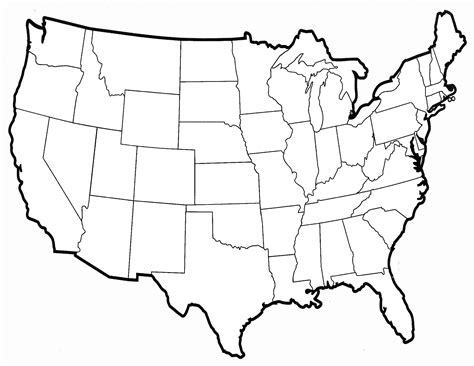 Blank us state map free printable