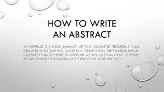 An abstract lets readers get the gist or essence of your paper or article quickly, in order to decide if you are writing an abstract for a course paper, your professor may give you specific guidelines for what to include and how to organize your abstract. Abstracts - Advanced Academic Research - Research Guides ...