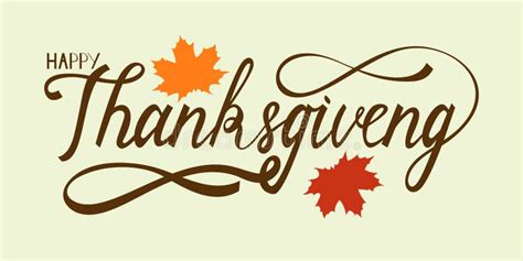 Hand Drawn Thanksgiving Lettering Stock Vector Illustration Of Banner