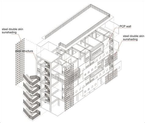 Exploded Axonometric Of Building Components Download Scientific Diagram