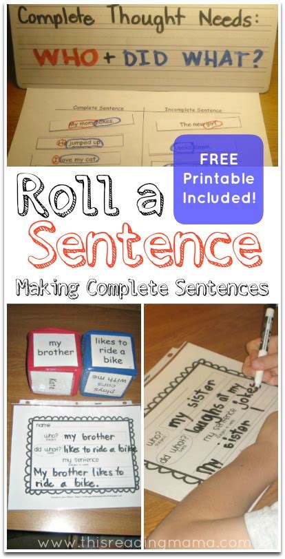 Child care services and remarkable preschool education by emily patterson(@epatt1062). Free Game: Making Complete Sentences with Roll a Sentence ...