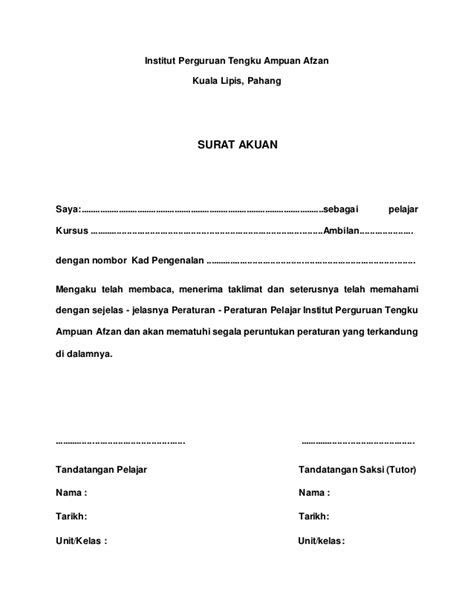 Contoh Surat Akuan Bujang Negeri Terengganu Contoh Surat