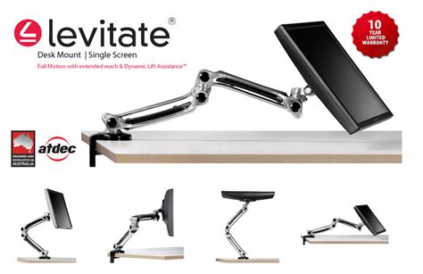 Buy Atdec Levitate Single Articulated Swing Arm Chromeblack