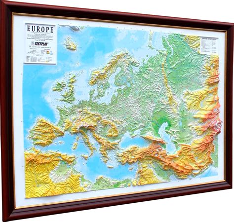 It comprises the westernmost peninsulas of the continental landmass of eurasia. 3D raised relief map of Europe (Free delivery in the UK ...