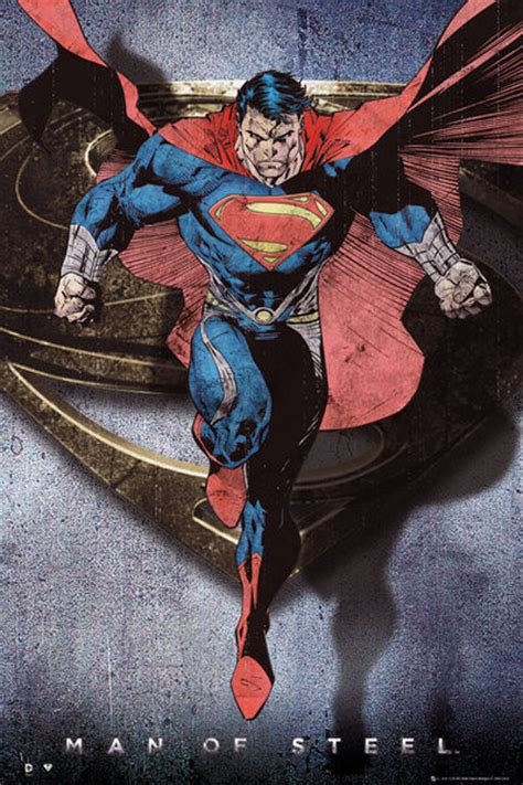 Superman Man Of Steel Comic Style Flying Poster Sold At Europosters