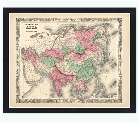 Old Map Of Asia India China And South East Asia 1865 Vintage Maps