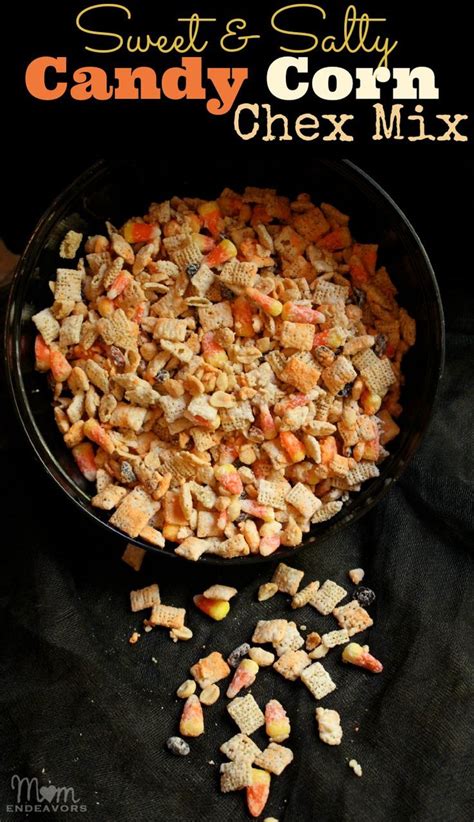 Christmas puppy chow recipe is a family tradition around here. Candy Corn Chex Mix via momendeavors.com. A great sweet ...