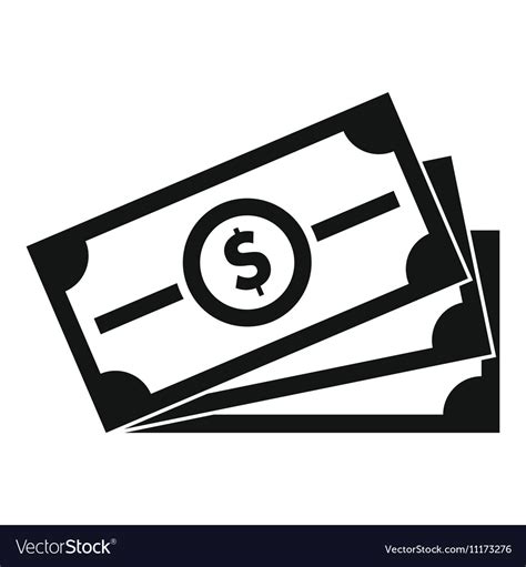 Stack Dollar Bills Icon Simple Style Royalty Free Vector